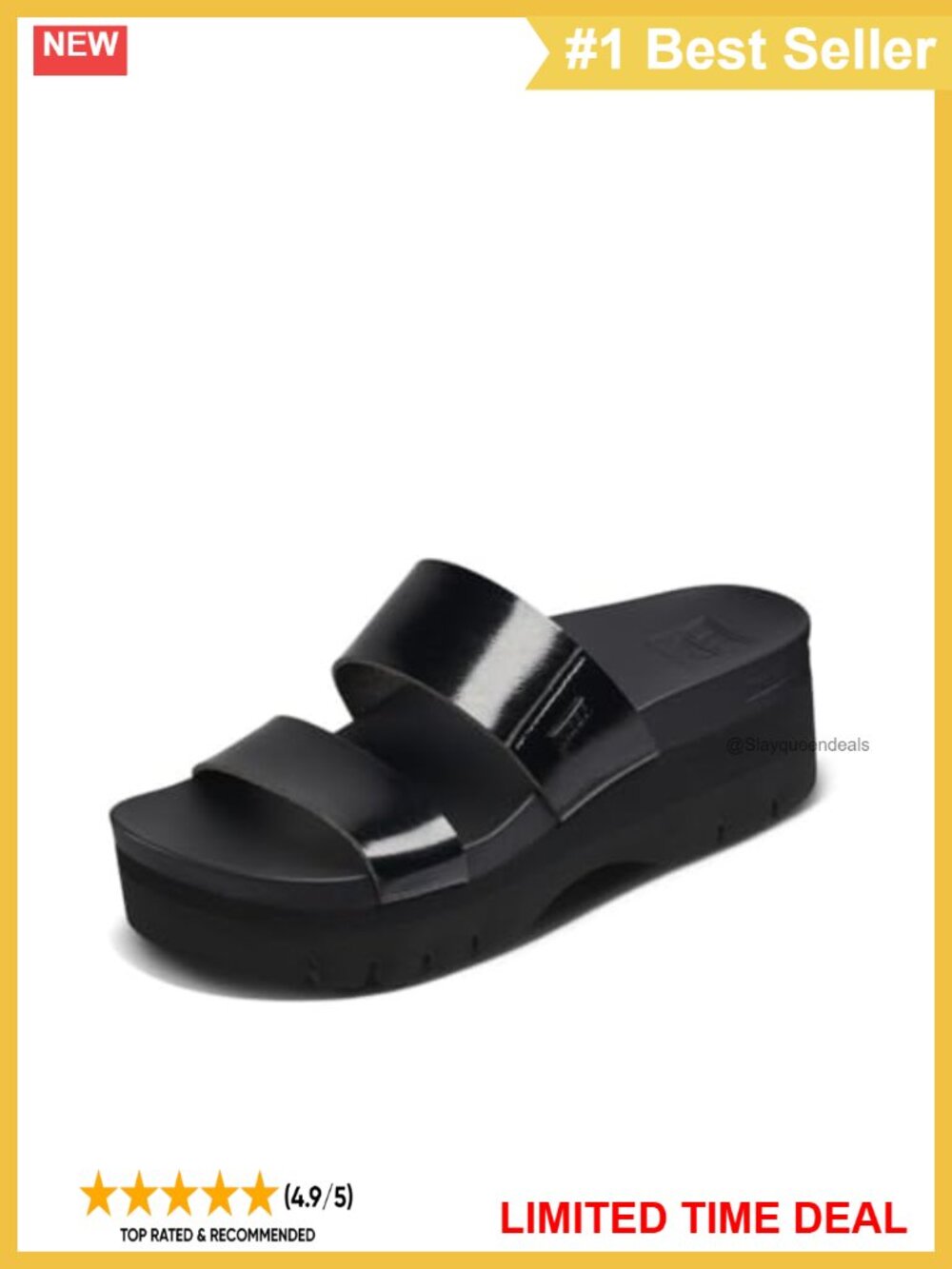 Women's Platform Slide Sandals Cork Footbed Arch Support 2.5 Inch
